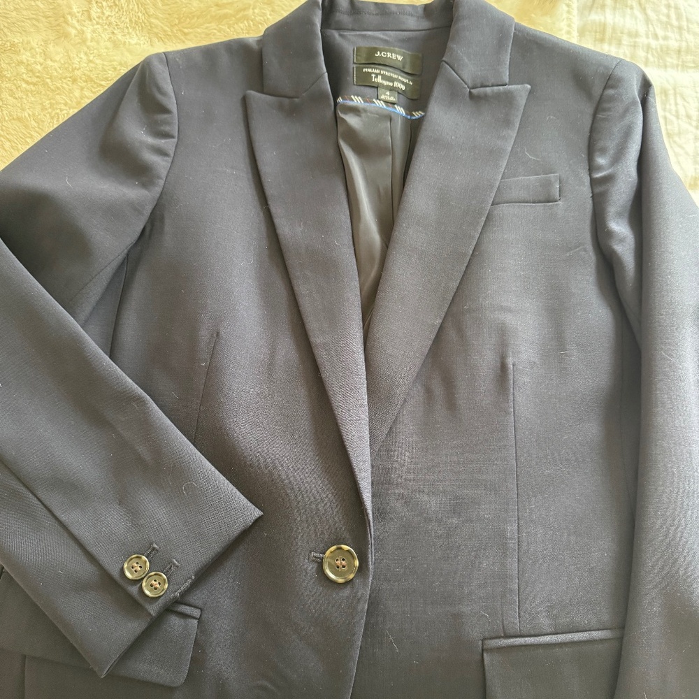 J Crew Tollegno 1900 navy wool blazer